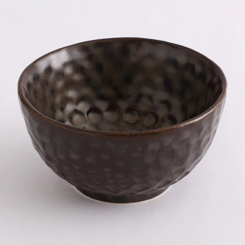 Textured Stoneware Snack Bowl (Dark Brown,350 mL) - Set Of Two media 4