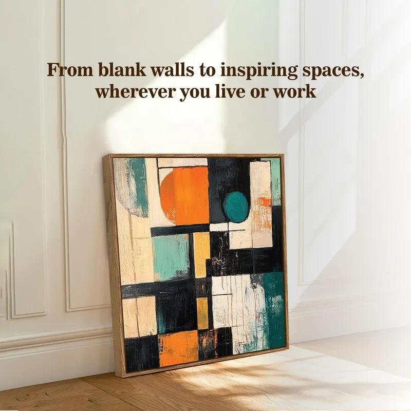 Color Geometry Canvas Wall Art With Frame media 8