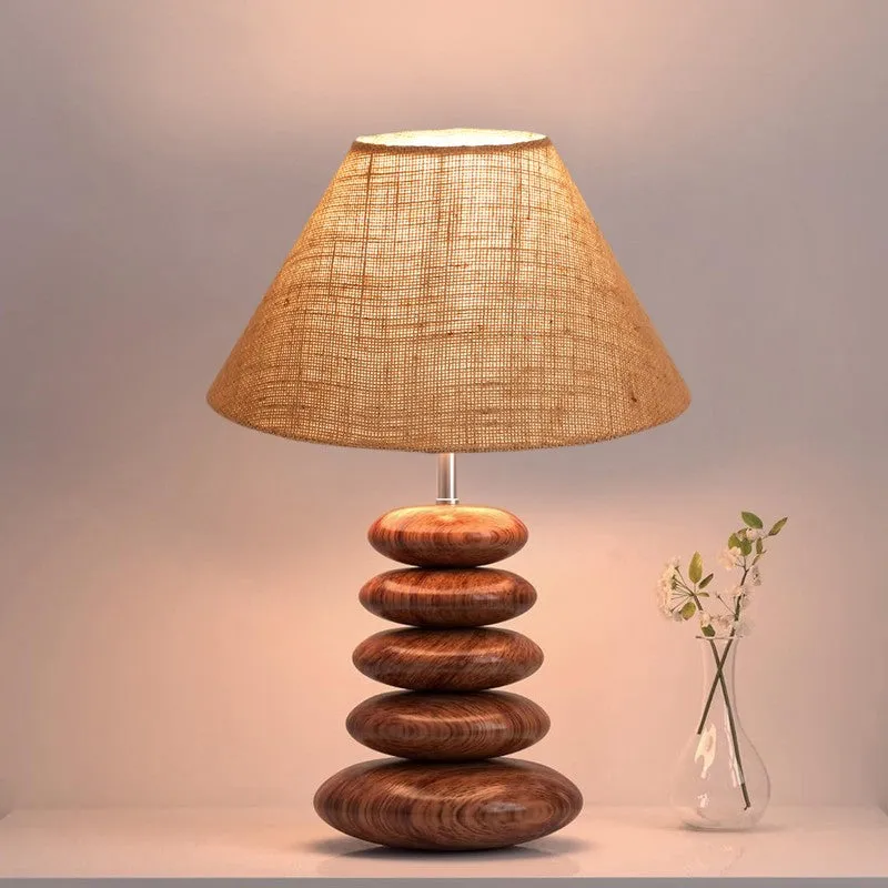 Lynari Jute Table Lamp With Wooden Base - Beige media 6
