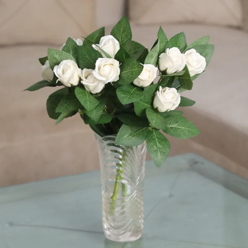 Artificial White Rose Sticks - Set Of Two media 3