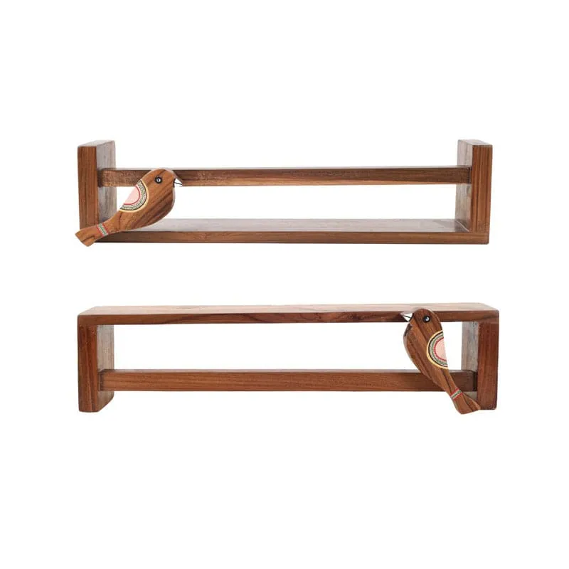 Teak Wall Shelf - Set Of Two media 3