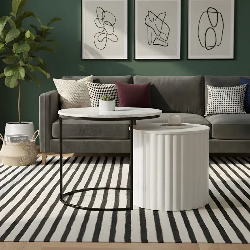 Elvora Center Table (White & Black) - Set Of Two media 6