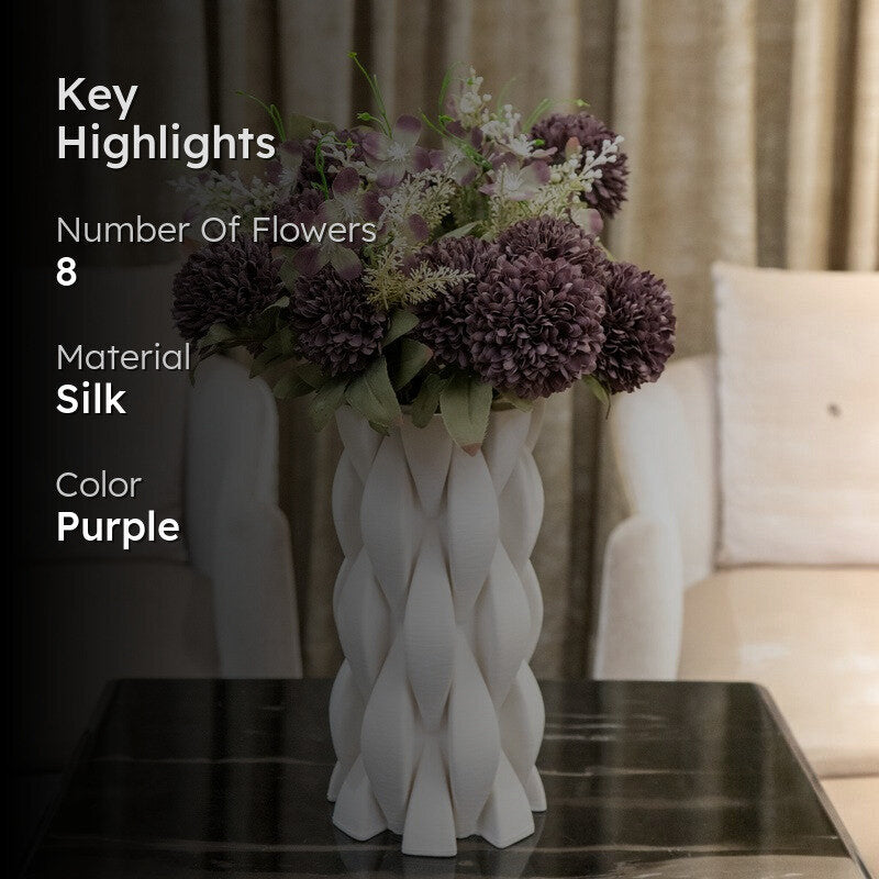 AarviDecor Violet Bloom Silk Artificial Flowers media 2