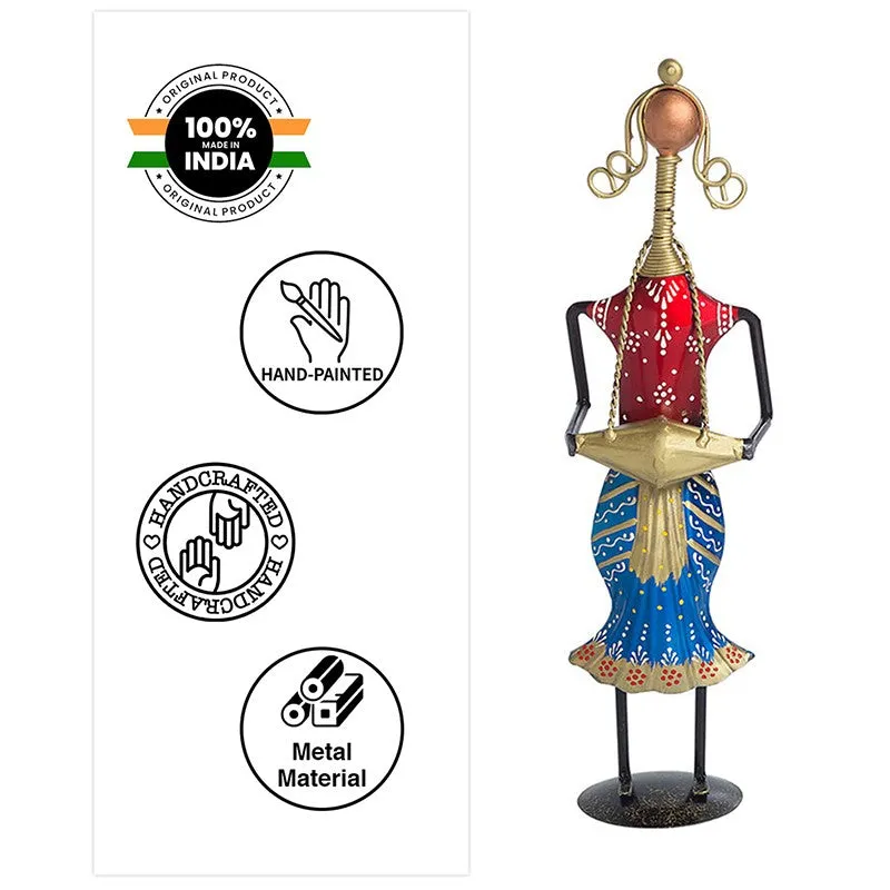 Lady Musician Iron Showpiece - Blue,Red media 5