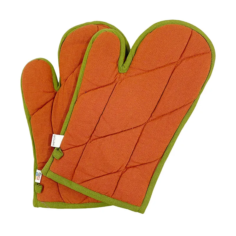 Swayam Teplo Kitchen Gloves (Orange & Green) - Set Of Two media 3