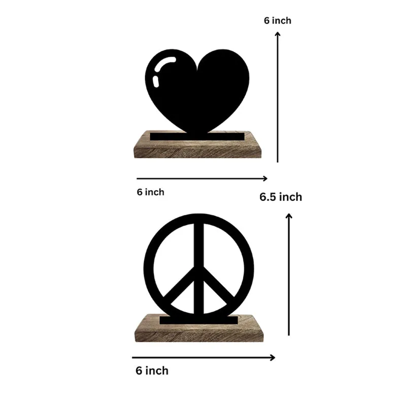 Heart and Peace Showpiece - Set Of Two media 7