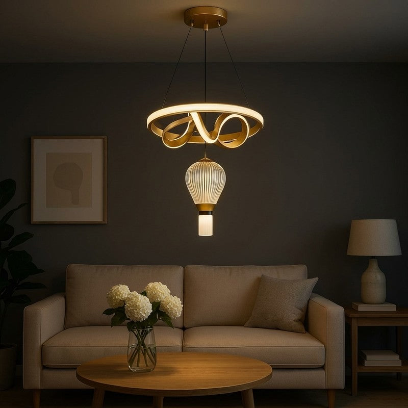 Infinity Rings Aluminum Ceiling Lamp - Gold media 5