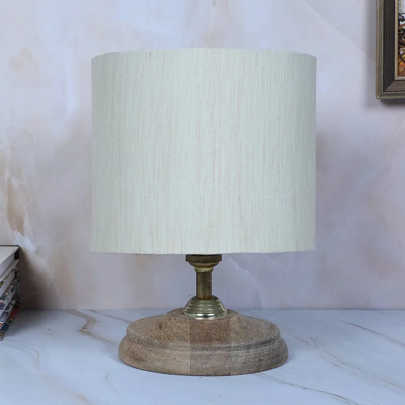 Bisara Pebble Solid Mango Wood Table Lamp - Ivory, Brown media 3