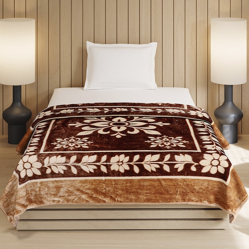 Monte Carlo Midnight Blossom Blanket (Beige)- 540 GSM