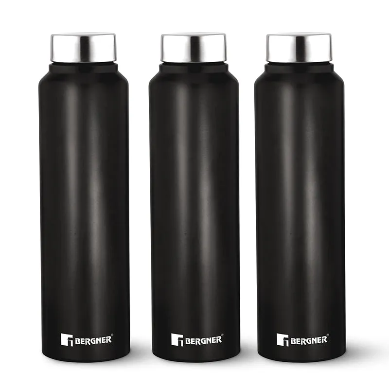 Bergner Aqua Lock Black Leakproof Stainless Steel Bottle (1000 mL Each) - Set Of Three media 8