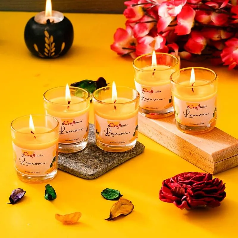 Seema Lemon Scented Candle - Set Of Five media 4