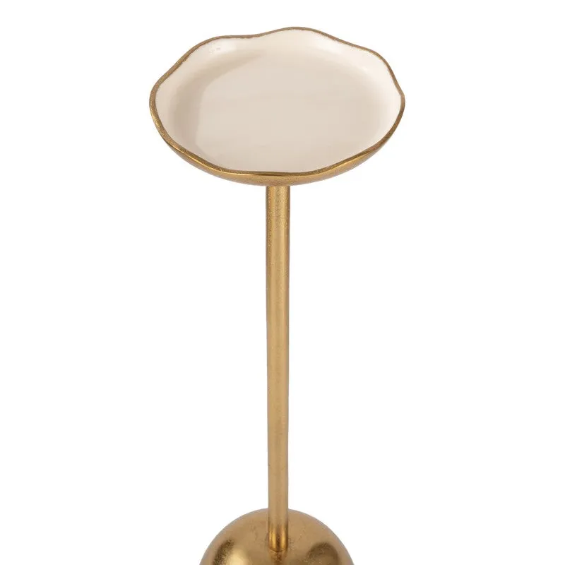 Scalloped Edge Aluminum Side Table - Gold media 5