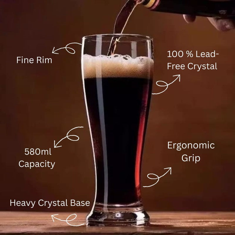 Zyric Beer Glass(580 mL) - Set Of Six media 6