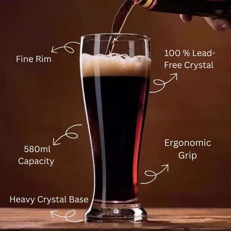 Zyric Beer Glass(580 mL) - Set Of Six media 6