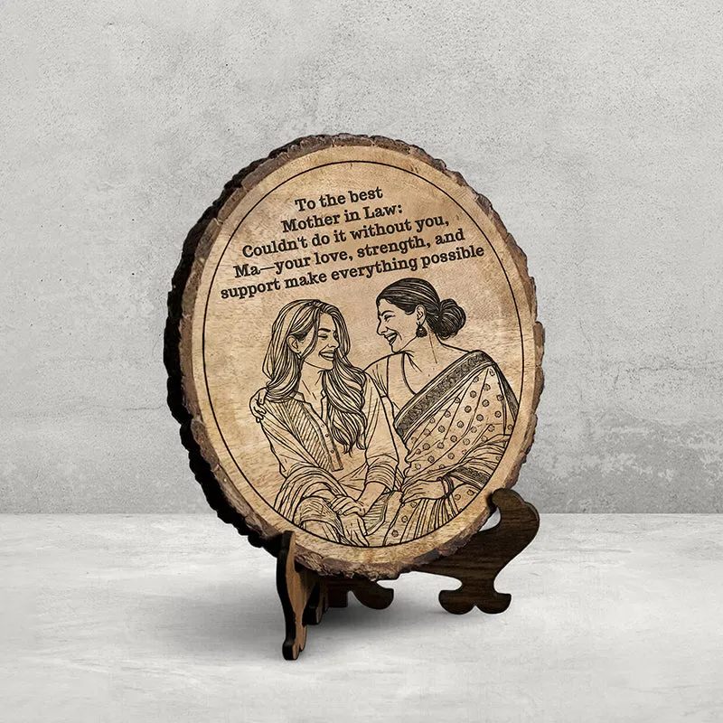 To The Best Mom-In-Law Wood Showpiece - Round media 3
