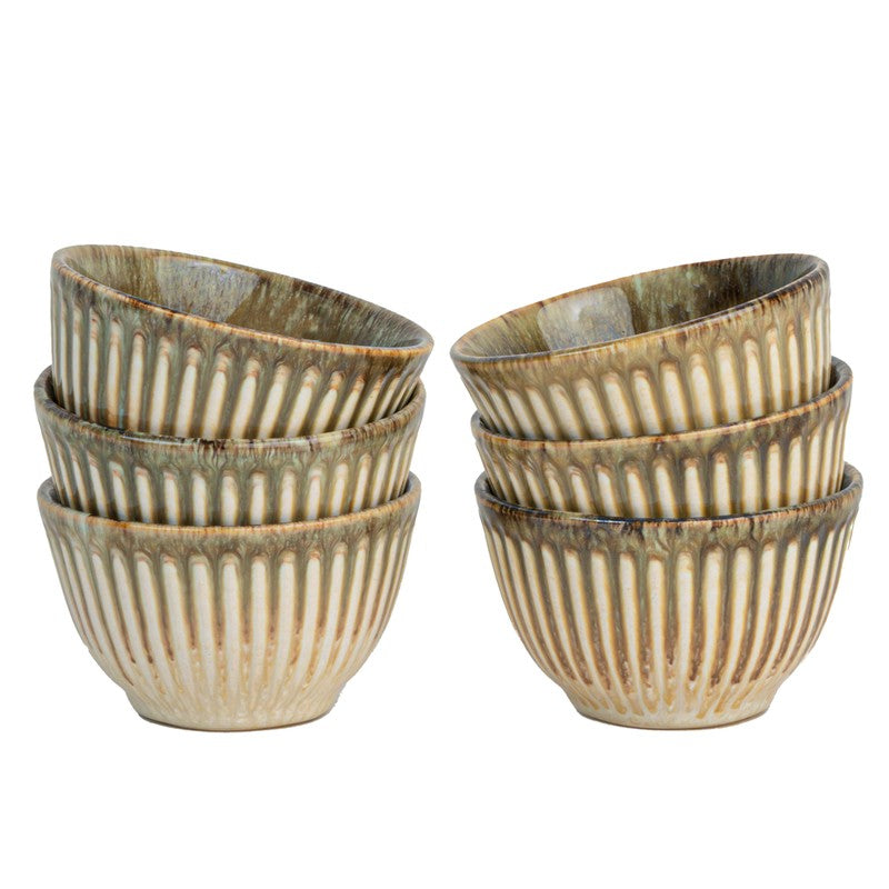 Mintora Beige Ceramic Snack Bowls (180 mL) - Set Of Six media 3