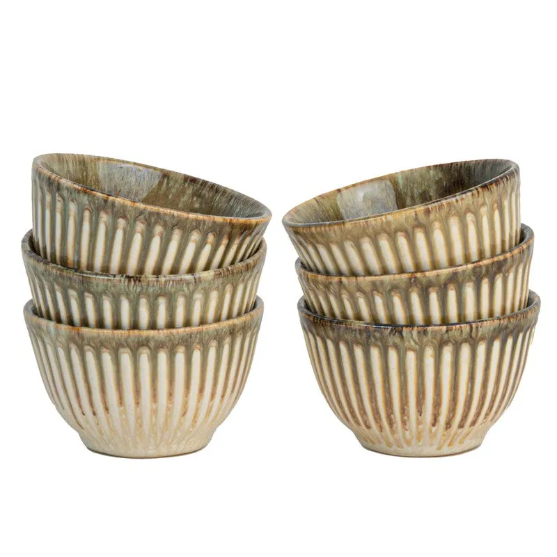 Mintora Beige Ceramic Snack Bowls (180 mL) - Set Of Six media 3