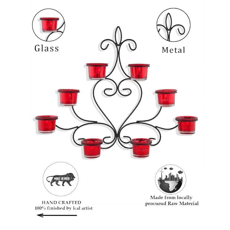 Floral Candle Holder - Red media 5