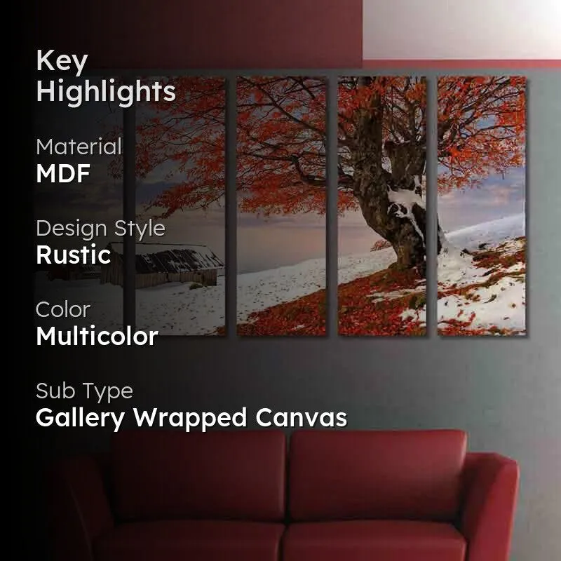 Snowy Days Wall Art - Five Piece Set media 2