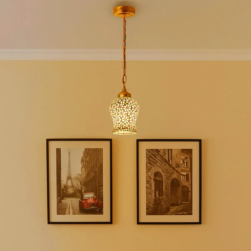 Mosaic Minimal Metal & Glass Ceiling Lamp media 1