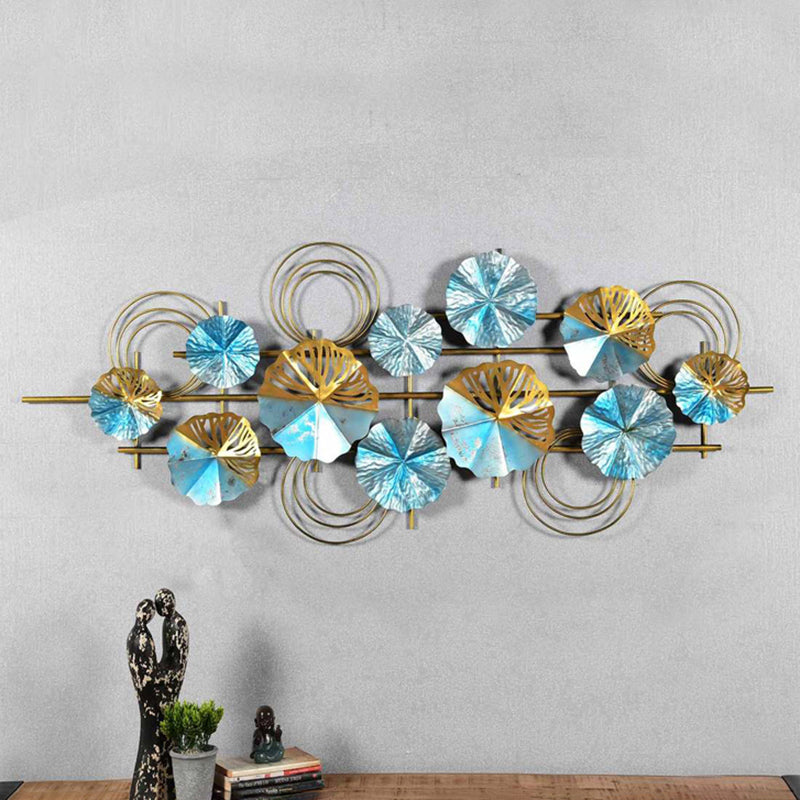 Gilded Blue Iron Wall Accent