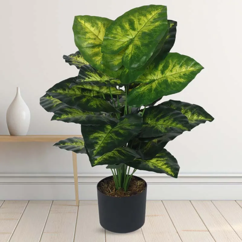 Faux Lush Monstera Plant With Black Plastic Pot - 2.6 Feet media 3