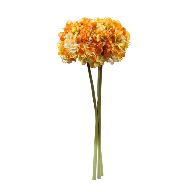 Artificial Realistic Hydrangea Flower Stick (Yellow) - Set Of Three media 3