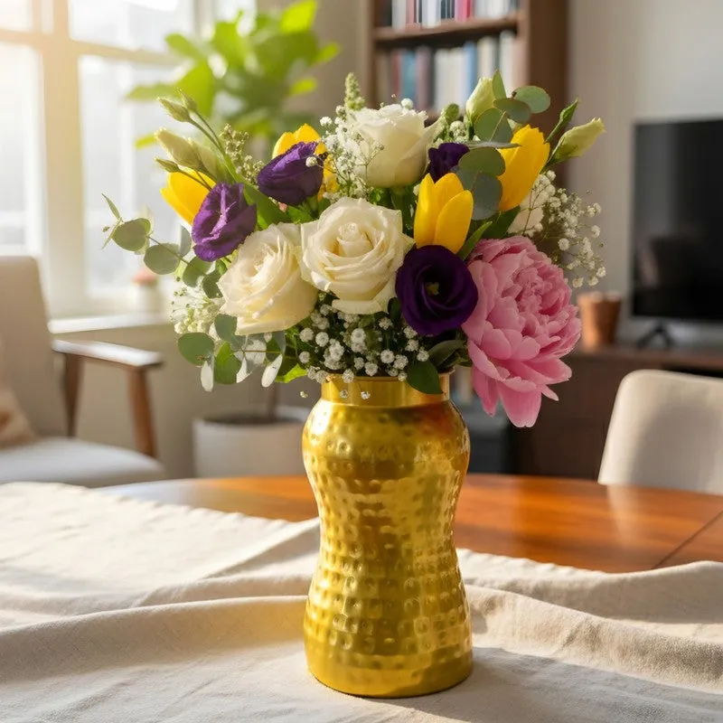 Luxe Aura Textured Vase - Gold media 3