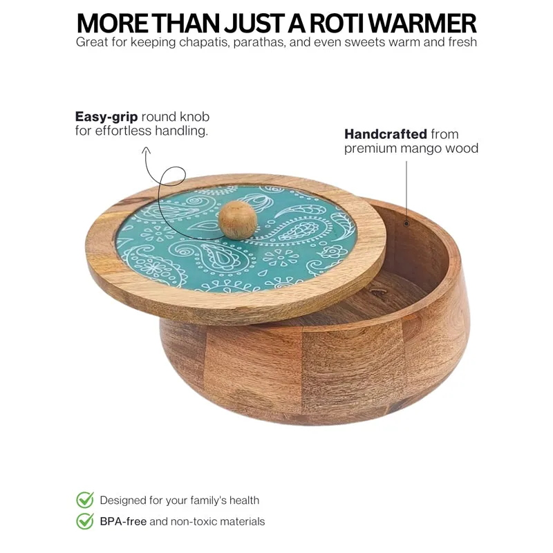 Rasva II Wood Roti Box - Teal media 4