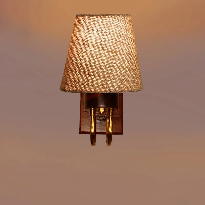 Gilded Arch Decorative Jute Wall Lamp - Beige media 6
