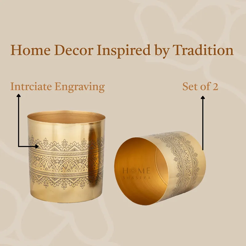Vinyas Raaga Golden Planter - Set Of Two media 5
