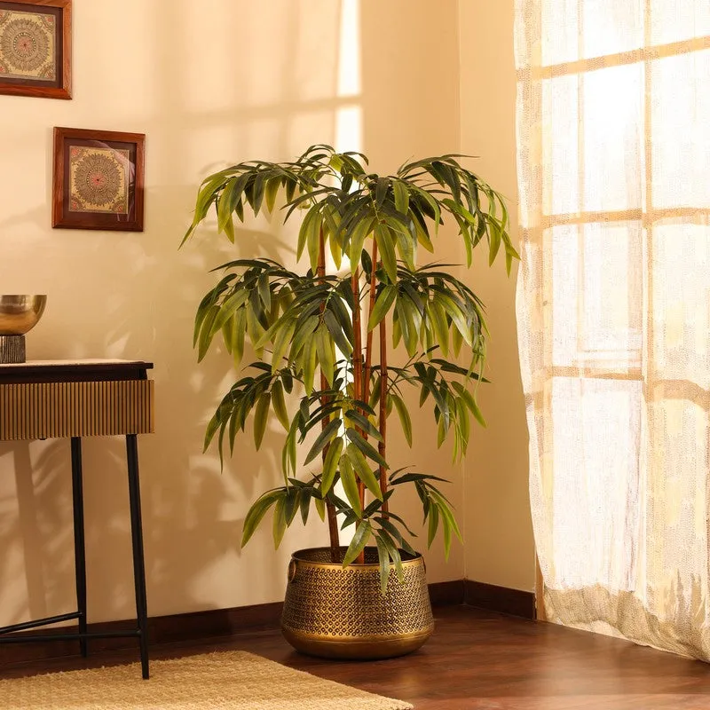 Artificial Bamboo Plant With Black Plastic Pot - 5 ft media 5