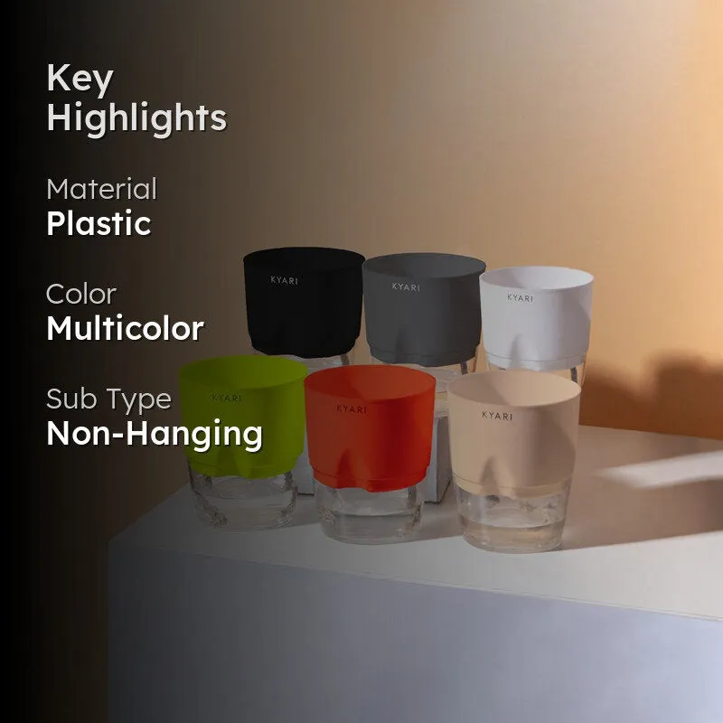 Kyari Viridian Plastic Self-Watering Pot (Multicolor) - Set Of Six media 2