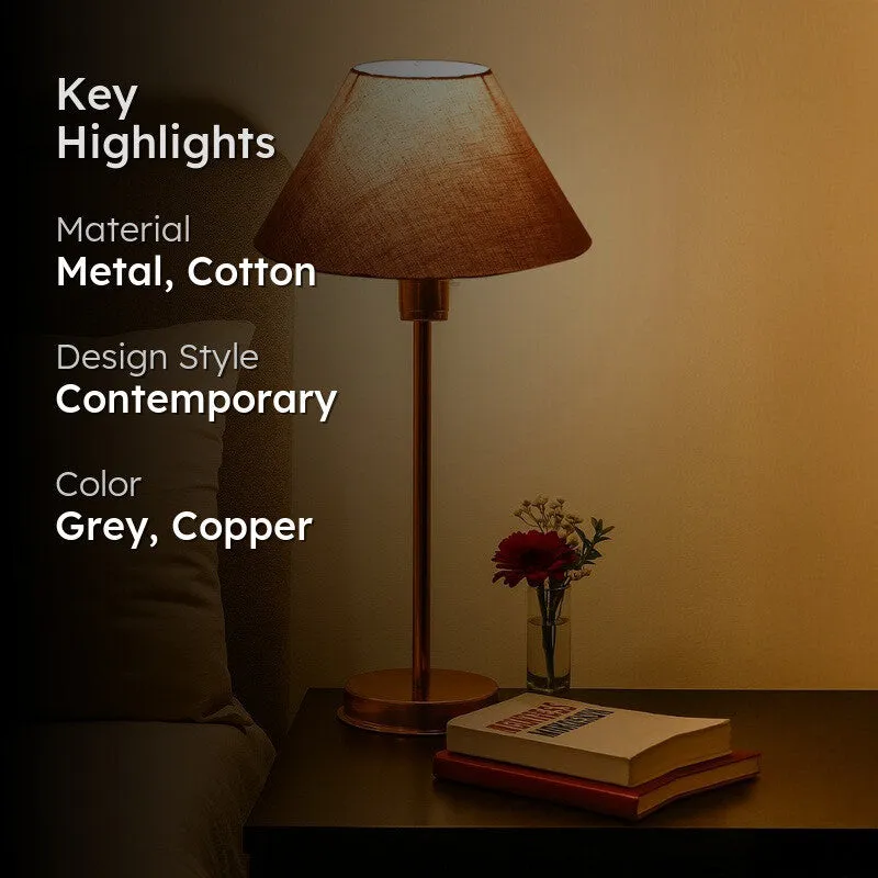 Kavira Zyra Metal Table Lamp - Grey media 2