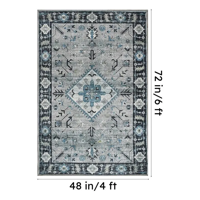 Zarifa Velvet Rectangle Anti-Skid Carpet media 8