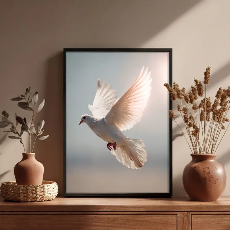Wings of Peace Archival Paper Wall Painting With Black Frame media 4
