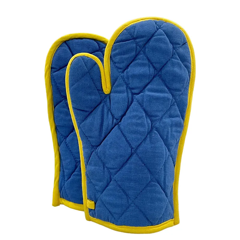 Swayam Teplo Kitchen Gloves (Royal Blue & Yellow) - Set Of Two media 4