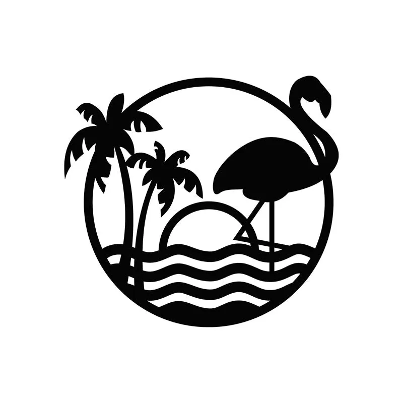 Flamingo On A Beach Black Iron Wall Accent media 3