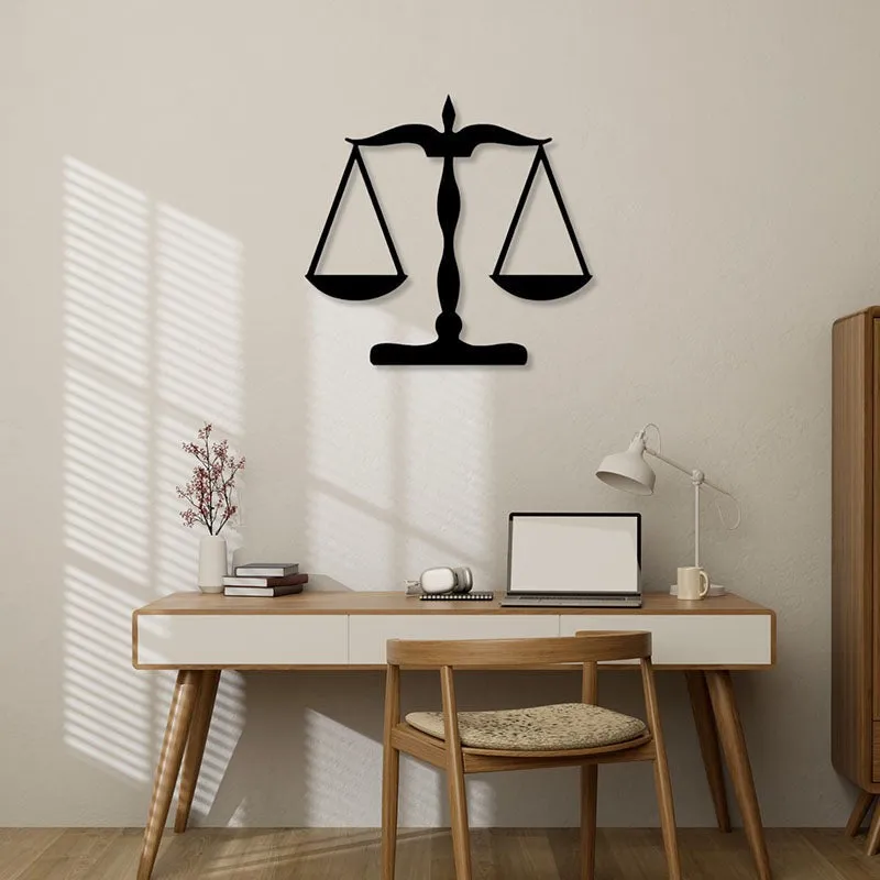 Justice Scale Black Iron Wall Accent media 1