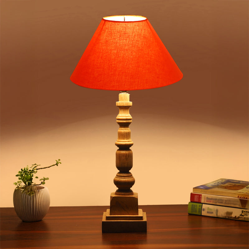 Cotin II Arbor Wooden Table Lamp - Orange,Brown
