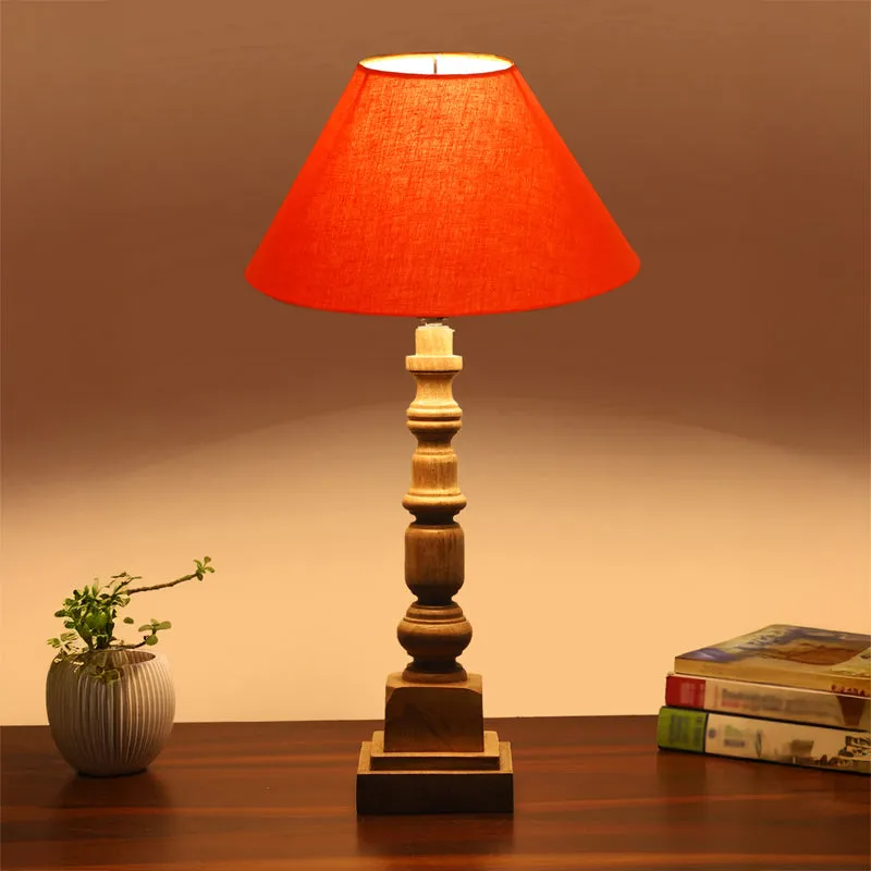 Cotin II Arbor Wooden Table Lamp - Orange,Brown media 1