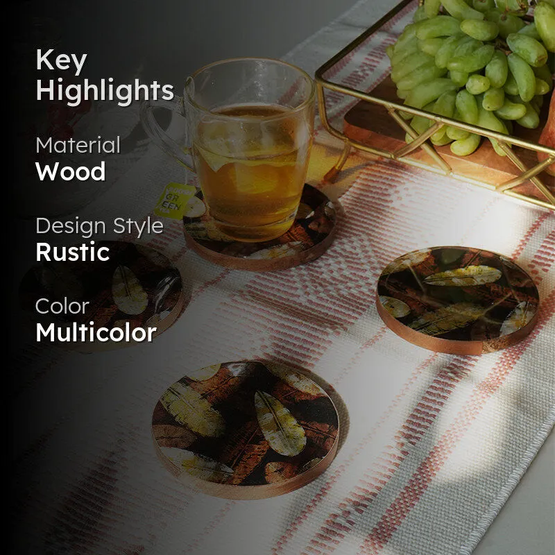 Mrinal Wood Coaster - Set Of Four media 2