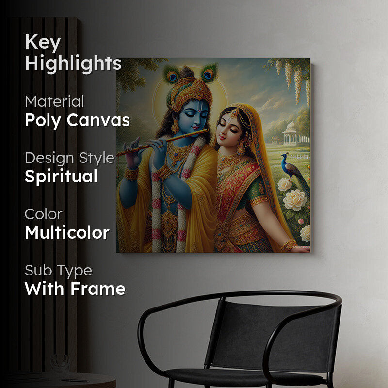 Radha Krishna Poly Canvas Wall Painting media 2