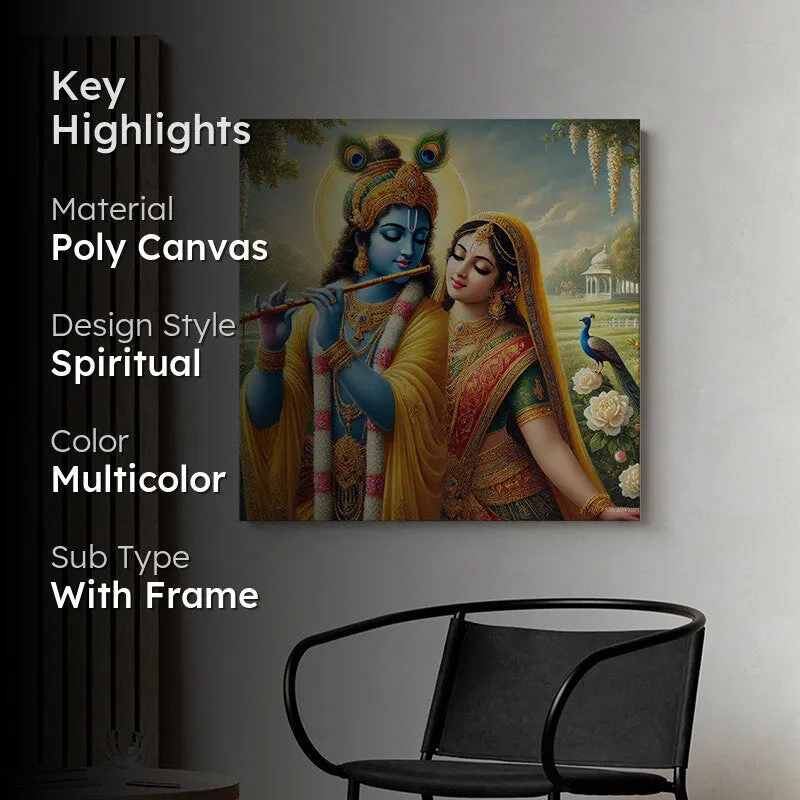 Radha Krishna Poly Canvas Wall Painting media 2