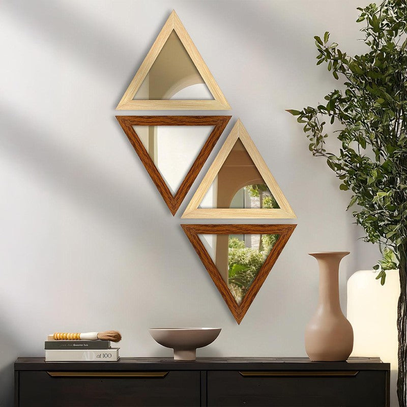 Trio Reflect Wall Mirror (Beige,Brown) - Set Of Four media 3