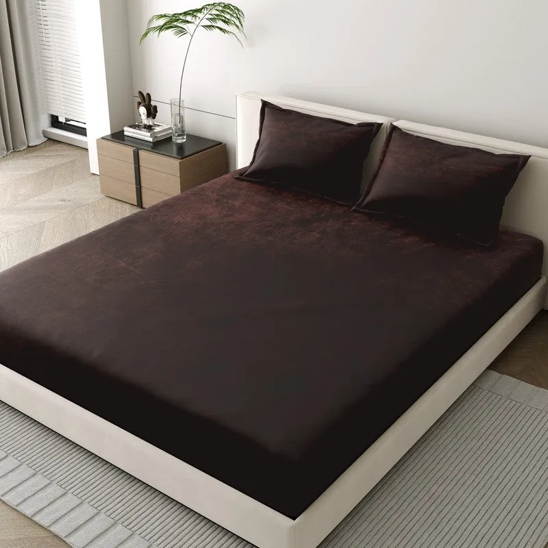 VelvetDream Woolen Bedsheet (Dark Brown) - 150 GSM media 1