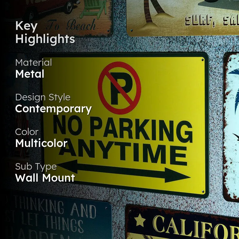 No Parking Retro Metal Wall Accent media 2