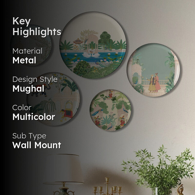 Regal Garden Metal Wall Plate - Set Of Five media 2