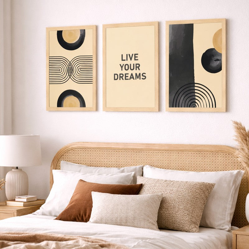 Live Your Dreams Abstract Wall Art - Set Of Three media 3