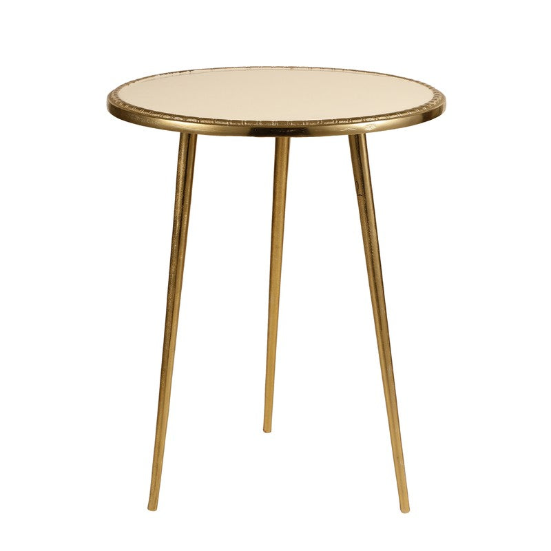 Crown Design Aluminum Side Table - Gold media 4